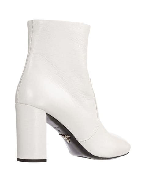 white prada boot|prada 55 leather ankle boots.